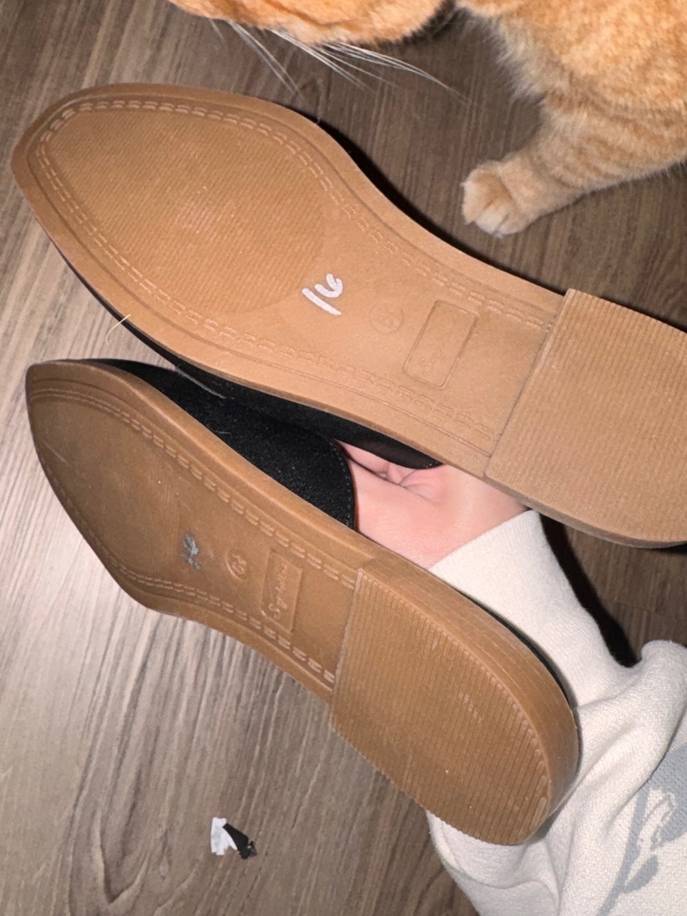 Seychelles Black Mule Loafers with Gold Bit Accent - Picture 2 of 2